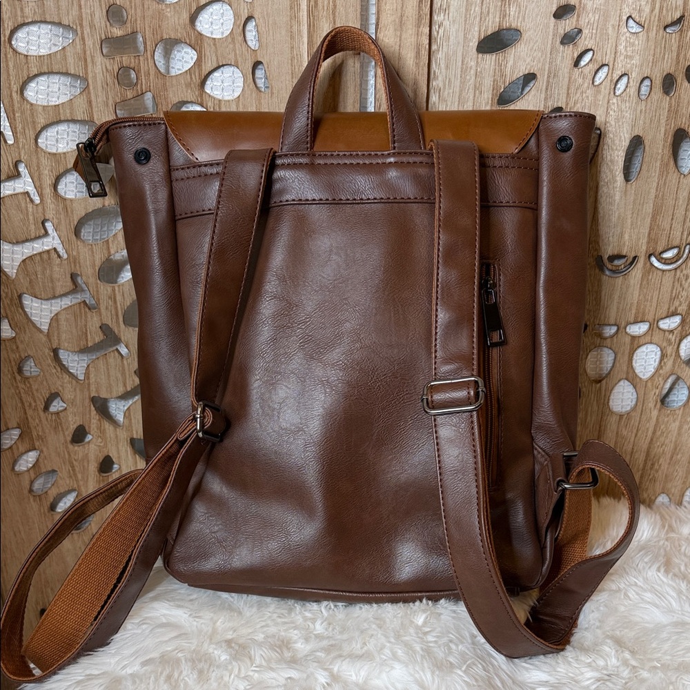 Tan Leather Backpack - Picture 6 of 11